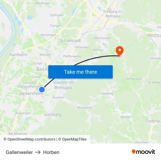 Gallenweiler to Horben map