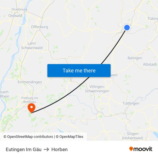 Eutingen Im Gäu to Horben map