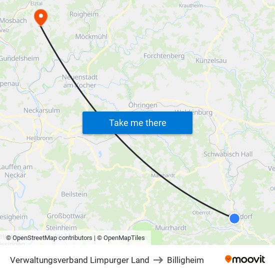 Verwaltungsverband Limpurger Land to Billigheim map