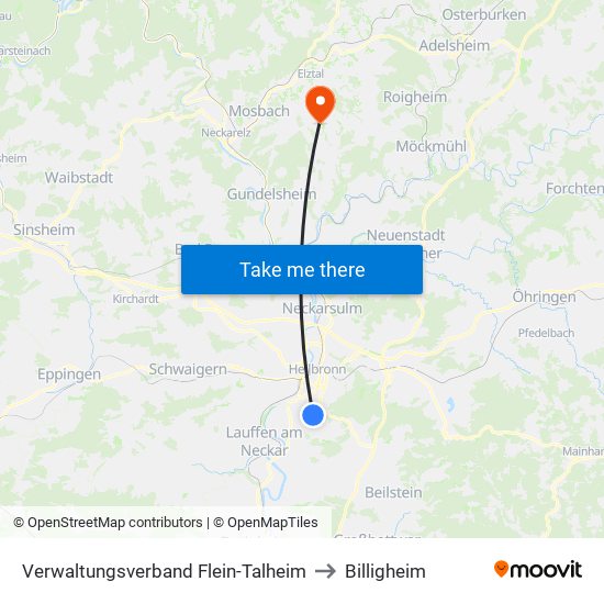 Verwaltungsverband Flein-Talheim to Billigheim map