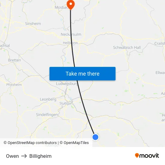 Owen to Billigheim map