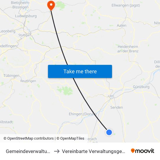 Gemeindeverwaltungsverband Schwendi to Vereinbarte Verwaltungsgemeinschaft Der Stadt Backnang map