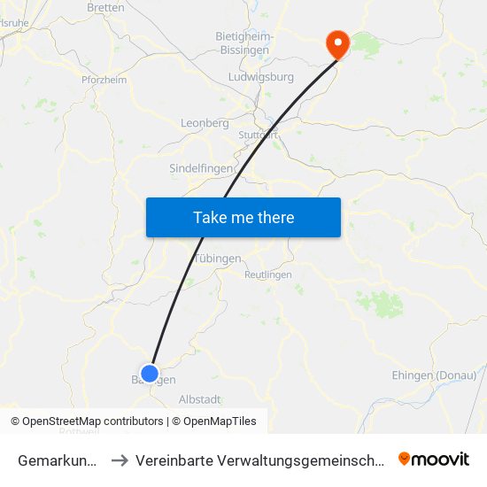 Gemarkung Ostdorf to Vereinbarte Verwaltungsgemeinschaft Der Stadt Backnang map