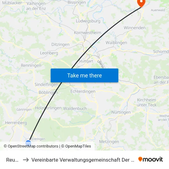 Reusten to Vereinbarte Verwaltungsgemeinschaft Der Stadt Backnang map