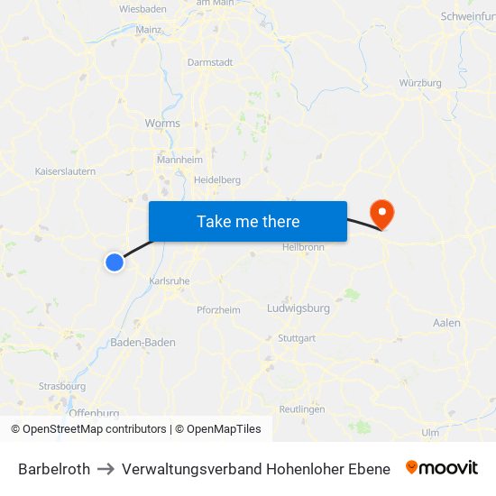 Barbelroth to Verwaltungsverband Hohenloher Ebene map