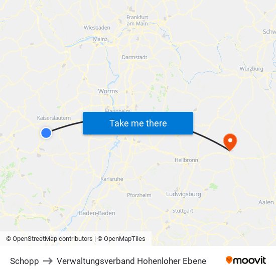Schopp to Verwaltungsverband Hohenloher Ebene map