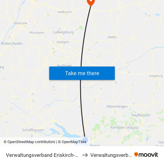 Verwaltungsverband Eriskirch-Kressbronn am Bodensee-Langenargen to Verwaltungsverband Hohenloher Ebene map