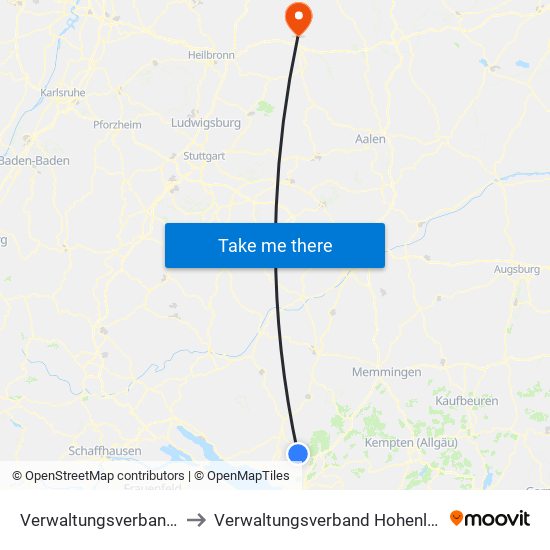 Verwaltungsverband Gullen to Verwaltungsverband Hohenloher Ebene map