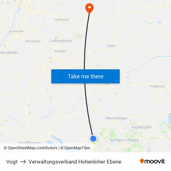 Vogt to Verwaltungsverband Hohenloher Ebene map