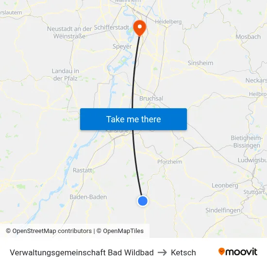 Verwaltungsgemeinschaft Bad Wildbad to Ketsch map