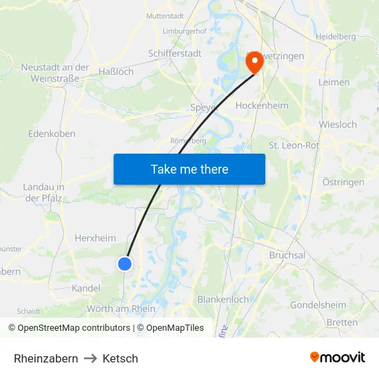 Rheinzabern to Ketsch map