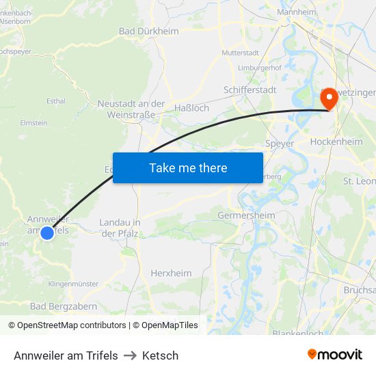 Annweiler am Trifels to Ketsch map