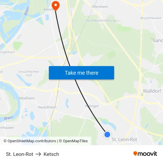 St. Leon-Rot to Ketsch map