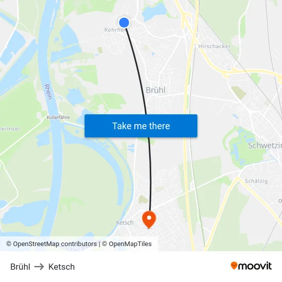 Brühl to Ketsch map