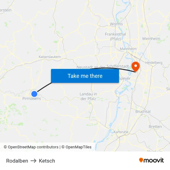 Rodalben to Ketsch map