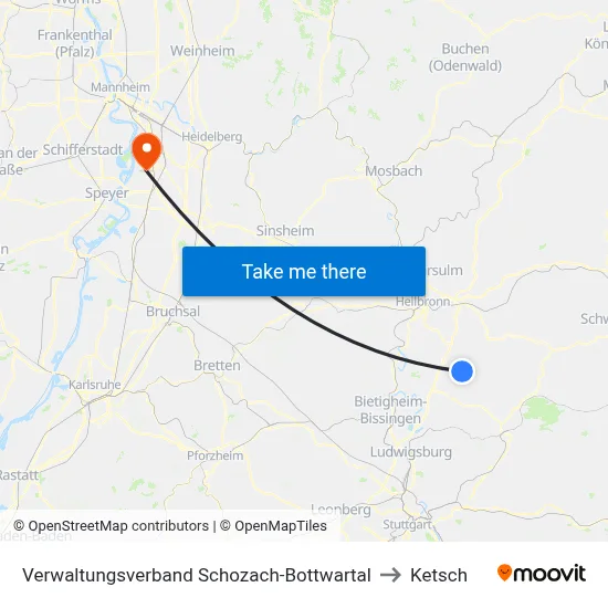 Verwaltungsverband Schozach-Bottwartal to Ketsch map