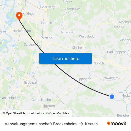 Verwaltungsgemeinschaft Brackenheim to Ketsch map