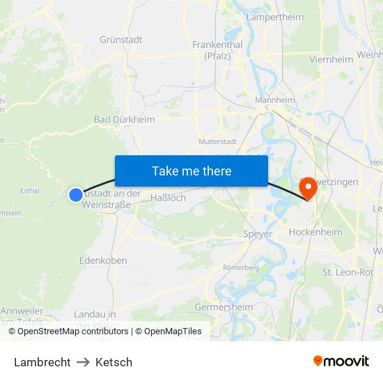 Lambrecht to Ketsch map