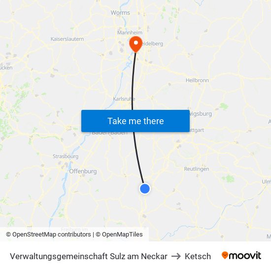Verwaltungsgemeinschaft Sulz am Neckar to Ketsch map
