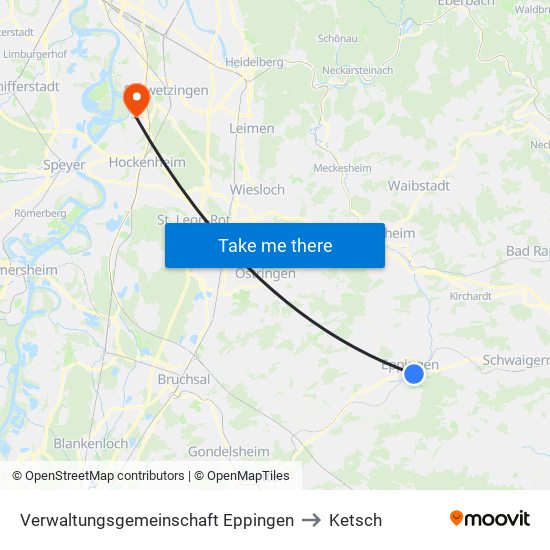 Verwaltungsgemeinschaft Eppingen to Ketsch map