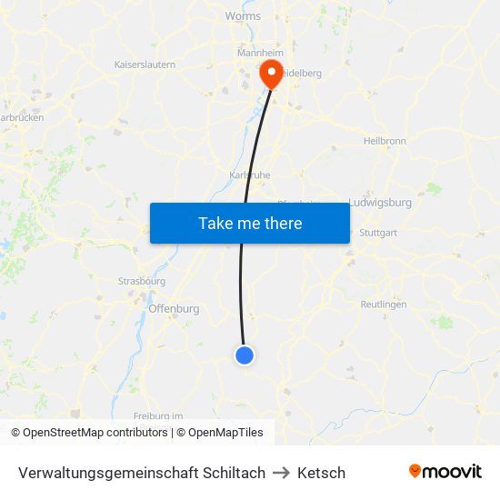 Verwaltungsgemeinschaft Schiltach to Ketsch map