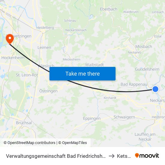 Verwaltungsgemeinschaft Bad Friedrichshall to Ketsch map