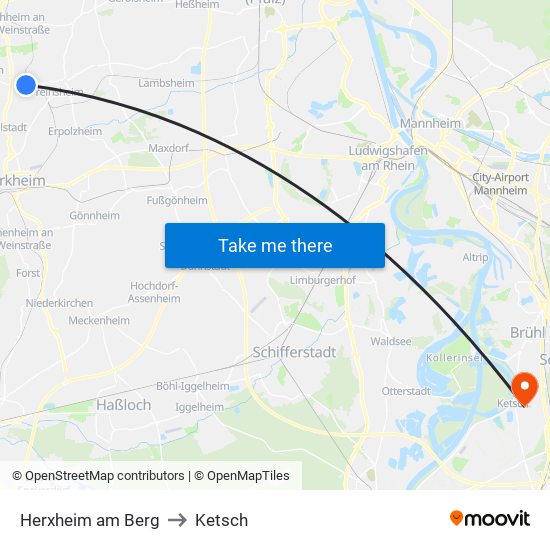 Herxheim am Berg to Ketsch map