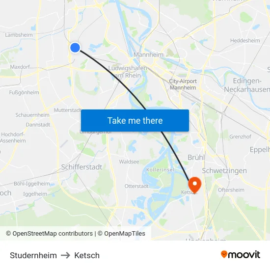 Studernheim to Ketsch map