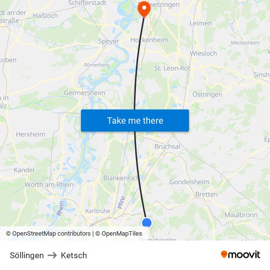 Söllingen to Ketsch map