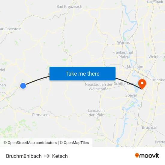 Bruchmühlbach to Ketsch map