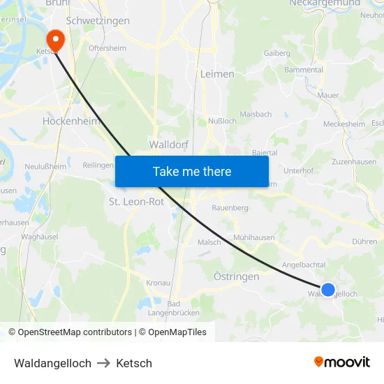 Waldangelloch to Ketsch map