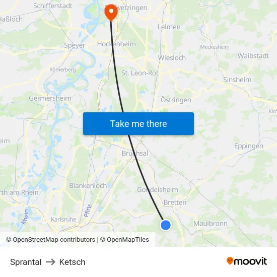 Sprantal to Ketsch map