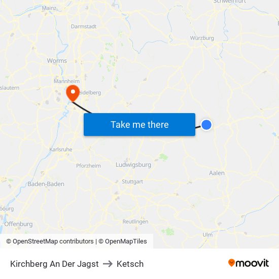 Kirchberg An Der Jagst to Ketsch map
