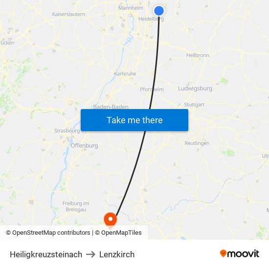 Heiligkreuzsteinach to Lenzkirch map