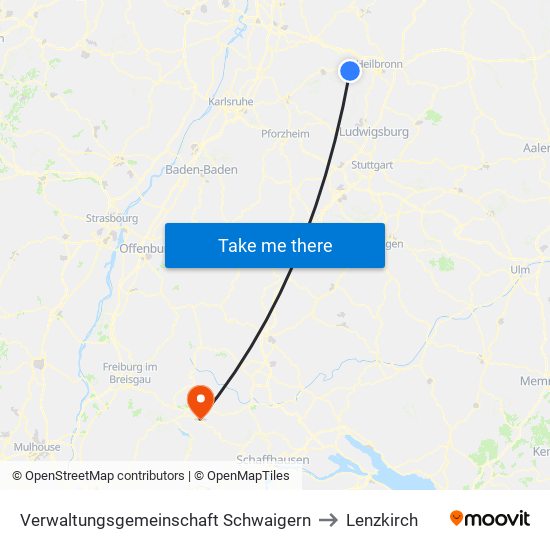 Verwaltungsgemeinschaft Schwaigern to Lenzkirch map