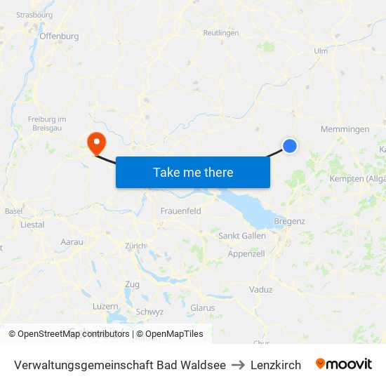 Verwaltungsgemeinschaft Bad Waldsee to Lenzkirch map