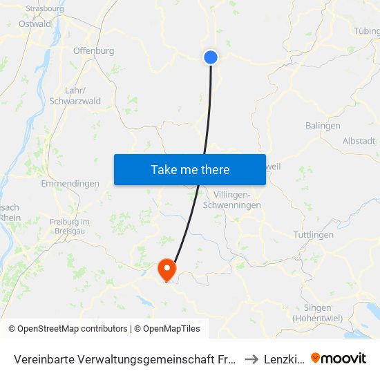 Vereinbarte Verwaltungsgemeinschaft Freudenstadt to Lenzkirch map