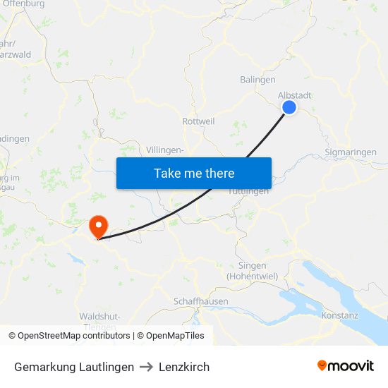Gemarkung Lautlingen to Lenzkirch map
