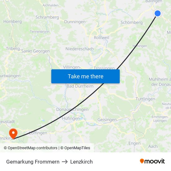 Gemarkung Frommern to Lenzkirch map