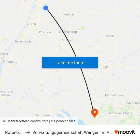 Rotenberg to Verwaltungsgemeinschaft Wangen Im Allgäu map