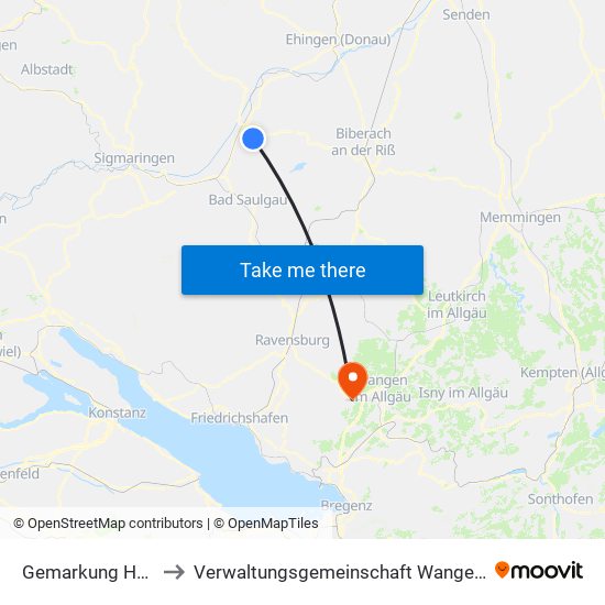 Gemarkung Heudorf to Verwaltungsgemeinschaft Wangen Im Allgäu map