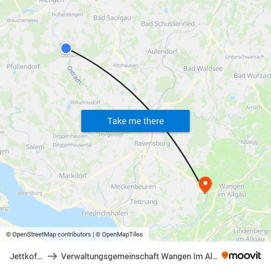 Jettkofen to Verwaltungsgemeinschaft Wangen Im Allgäu map