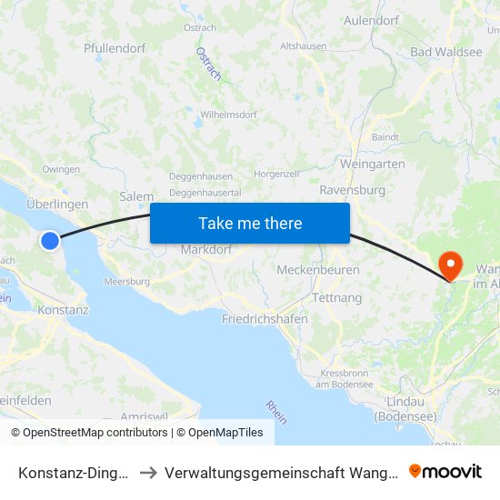 Konstanz-Dingelsdorf to Verwaltungsgemeinschaft Wangen Im Allgäu map