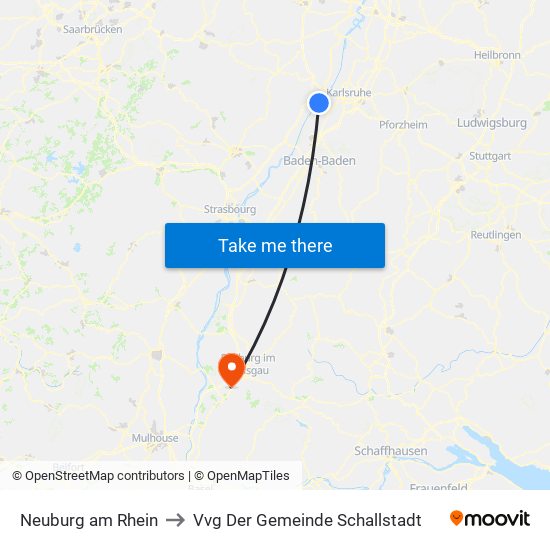 Neuburg am Rhein to Vvg Der Gemeinde Schallstadt map