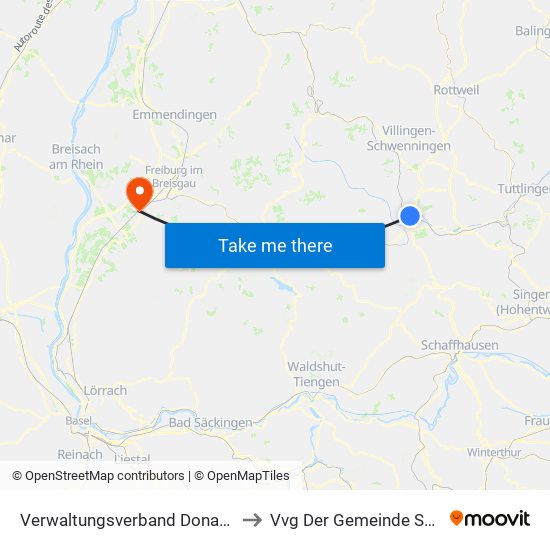 Verwaltungsverband Donaueschingen to Vvg Der Gemeinde Schallstadt map
