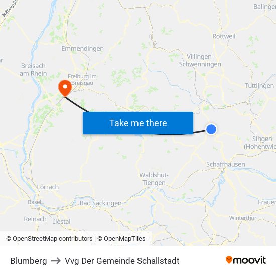 Blumberg to Vvg Der Gemeinde Schallstadt map