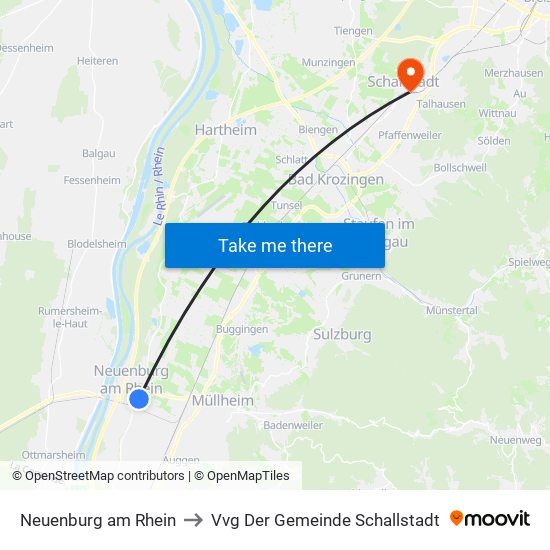 Neuenburg am Rhein to Vvg Der Gemeinde Schallstadt map