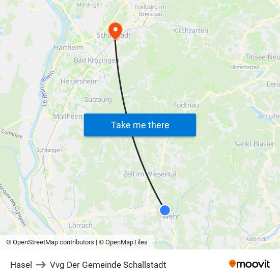 Hasel to Vvg Der Gemeinde Schallstadt map