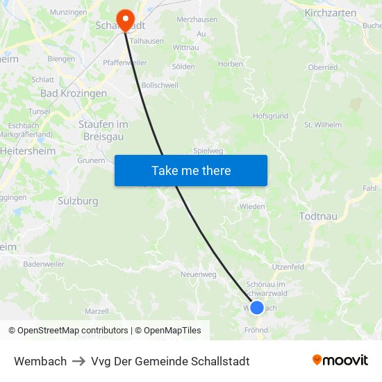 Wembach to Vvg Der Gemeinde Schallstadt map