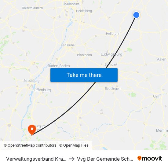 Verwaltungsverband Krautheim to Vvg Der Gemeinde Schallstadt map